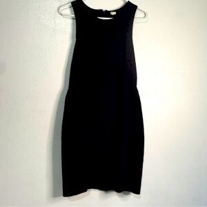J. Crew Elegant Black Sleeveless Dress w/black velvet polka dots. Sz M.